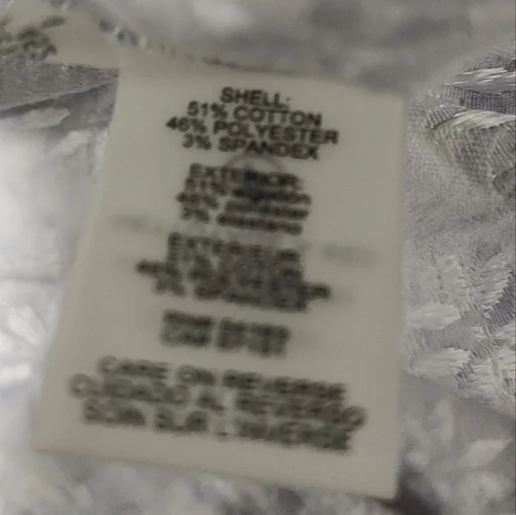 Karl Lagerfeld Women's White Blue Floral Jacquard Print Pants Slacks Size 10 - Picture 11 of 12